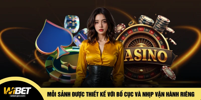 Mỗi sảnh được thiết kế với bố cục và nhịp vận hành riêng